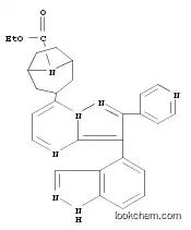 Molecular Structure of 1186332-93-3 (8-Azabicyclo[3.2.1]octane-8-carboxylic acid, 3-[3-(1H-indazol-4-yl)-2-(4-pyridinyl)pyrazolo[1,5-a]pyrimidin-7-yl]-, ethyl ester)